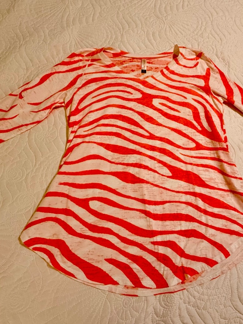 Women’s animal print orange and white tunic Whimsy Rose brand